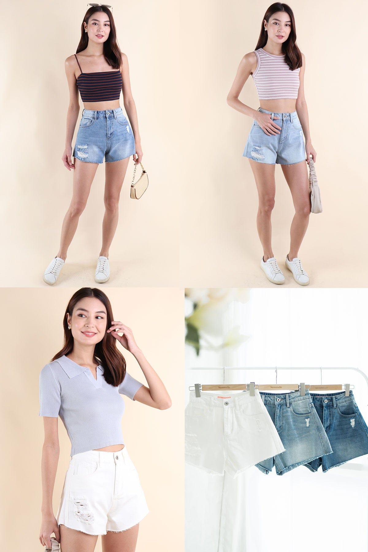 frayed denim shorts