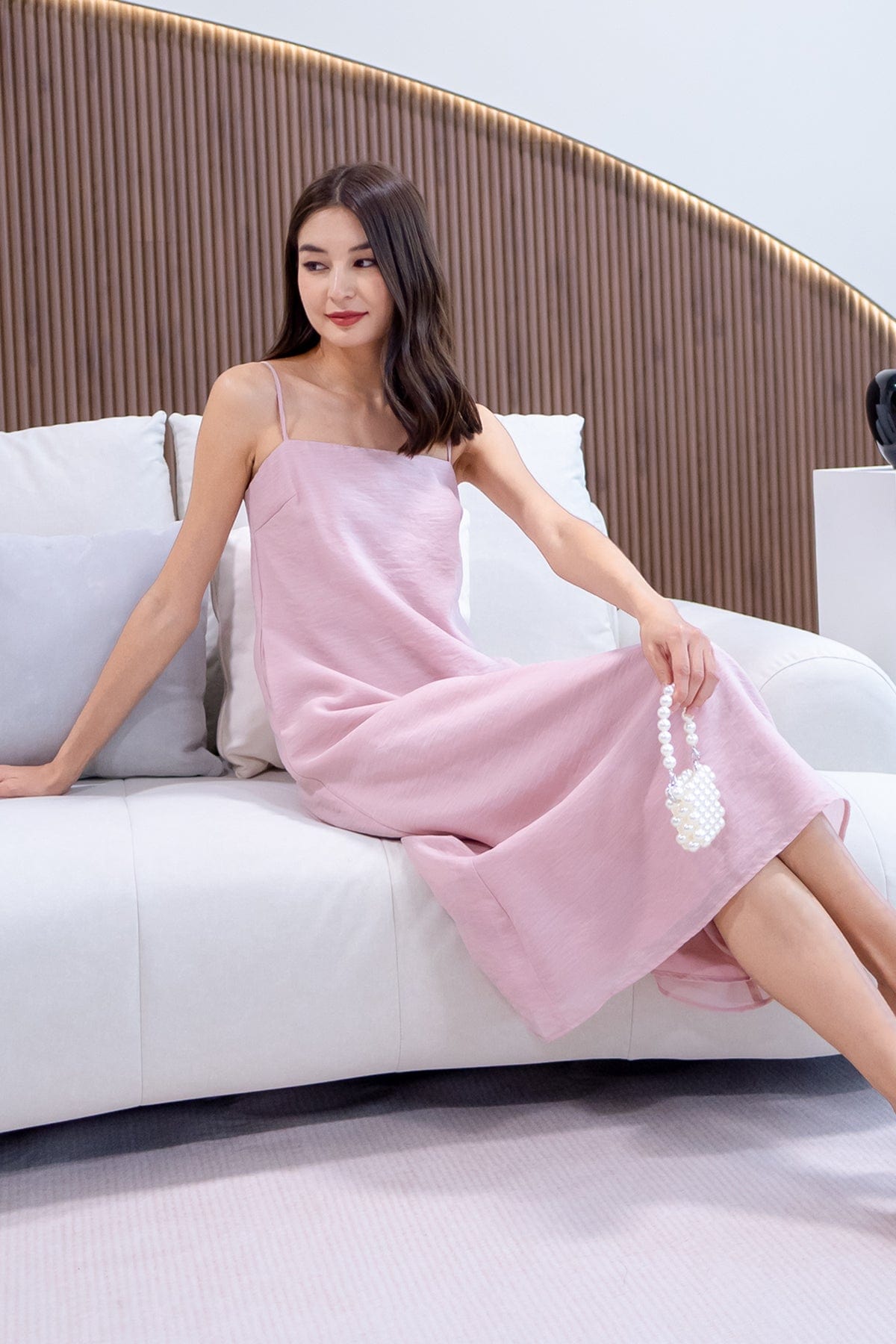 Women's Midi Slip Dress - A New Day™ Dusty Pink S