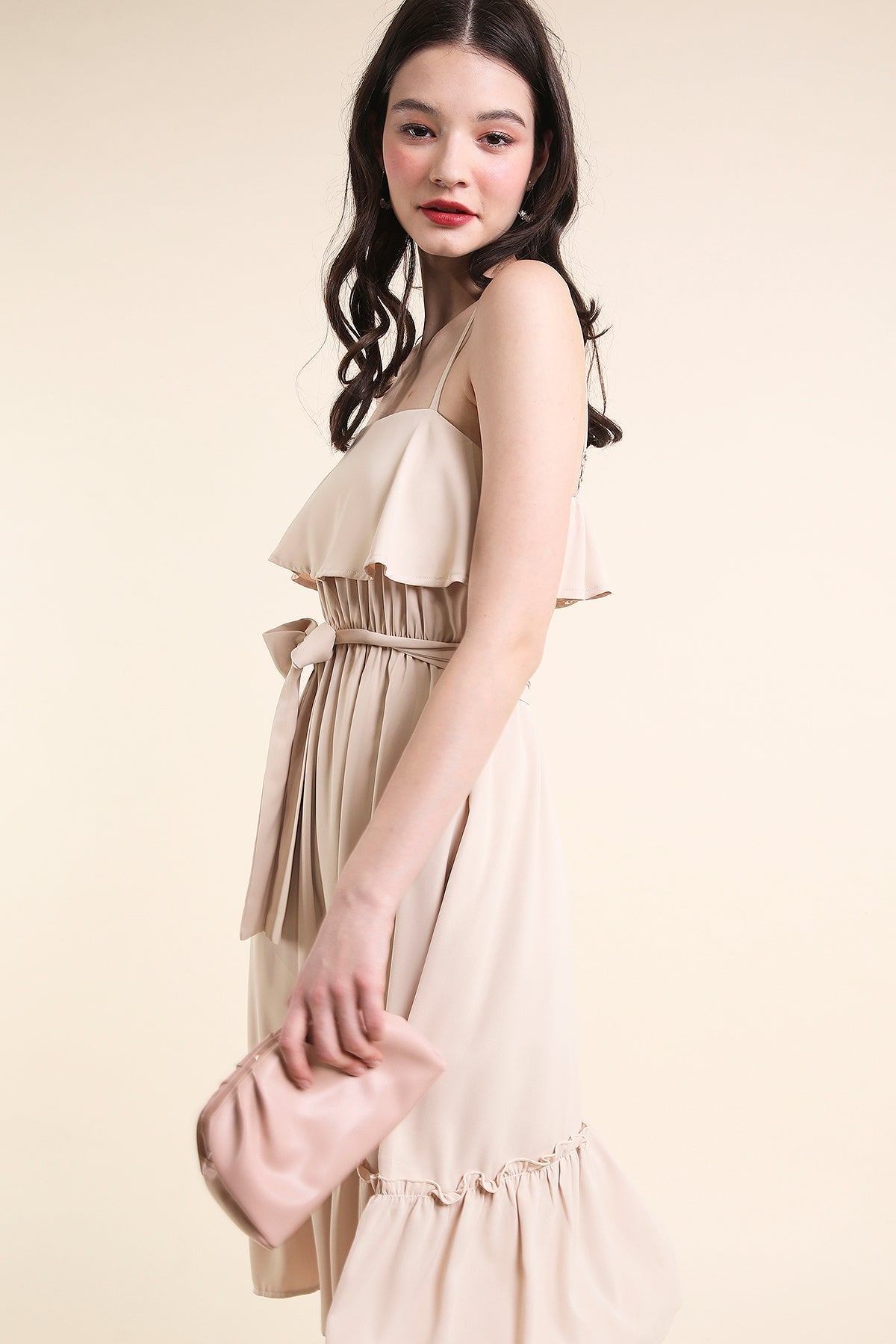 Flowy Slip Dress - Ivory - Pomelo Fashion