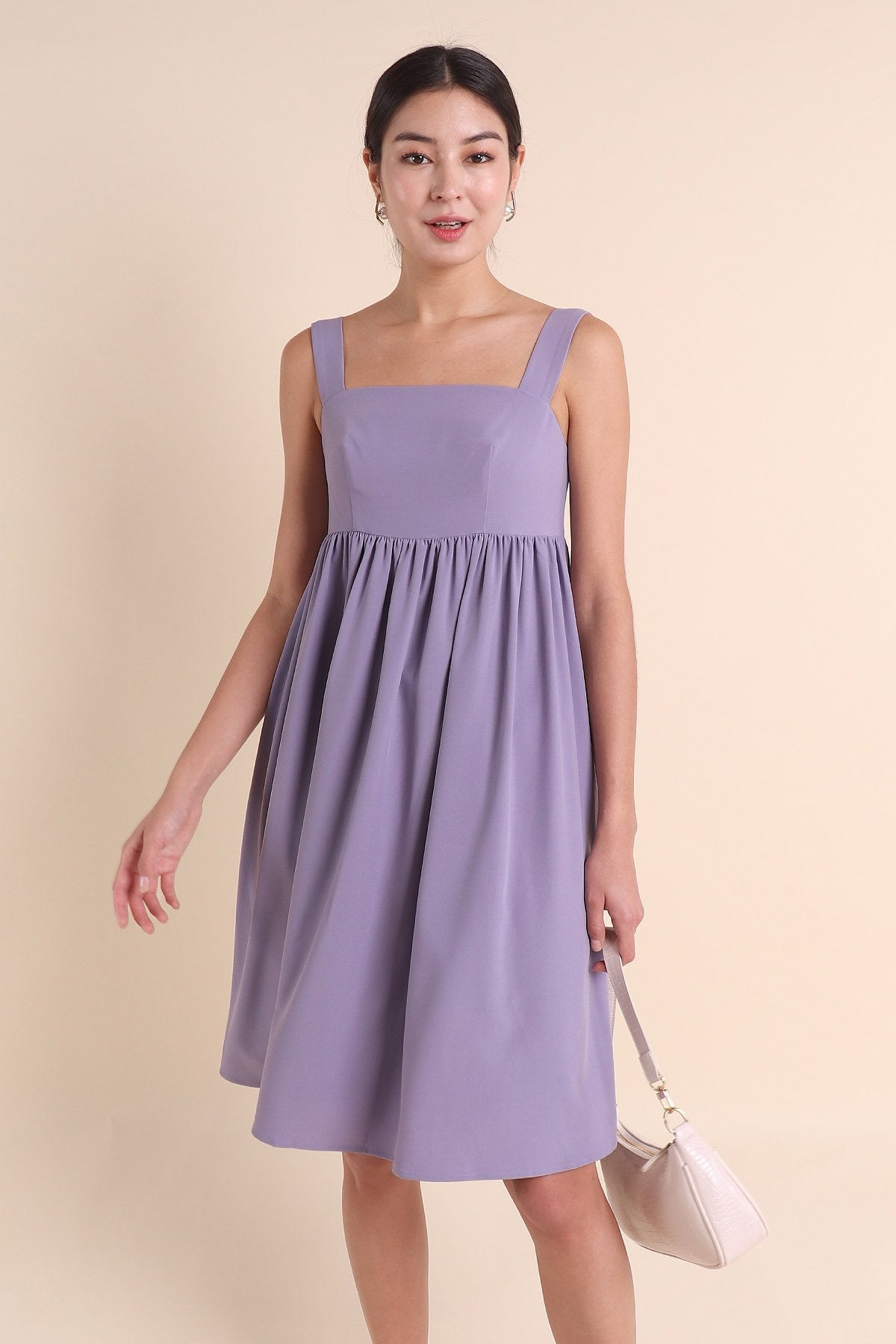 MADEBYNM QUINN BABYDOLL DRESS IN LAVENDER